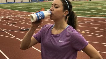 U.S. Olympian Emily Infeld drinks lowfat milk to fuel her training sessions. She says the nine essential nutrients, including eight grams of natural protein in every glass, are an essential part of her diet.