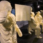 The Ohio State Fair’s annual butter display, sponsored by the American Dairy Association Mideast, pays tribute to the 50th anniversary of the Apollo 11 moon landing.